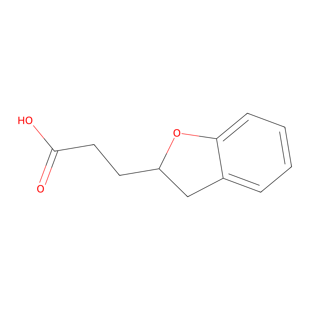 3-(2,3-dihydrobenzofuran-2-yl)propanoic Acid molecular structure, CAS 84768-03-6
