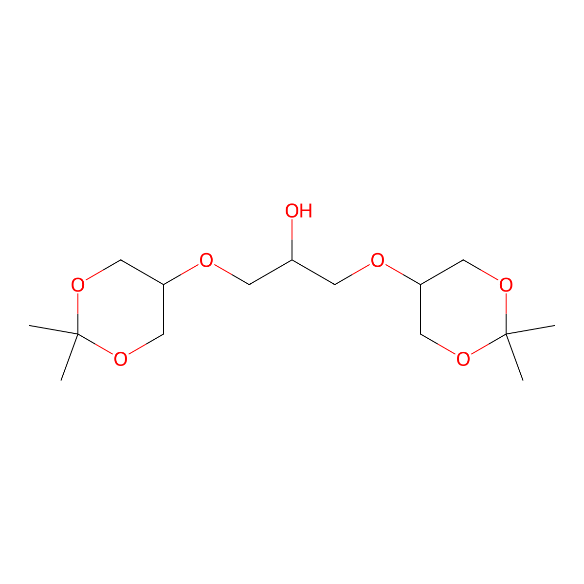 1,3-Bis((2,2-dimethyl-1,3-dioxan-5-yl)oxy)propan-2-ol molecular structure, CAS 847682-00-2