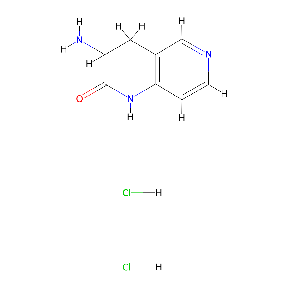 3-amino-3,4-dihydro-1,6-naphthyridin-2(1H)-one dihydrochloride molecular structure, CAS 847684-79-1