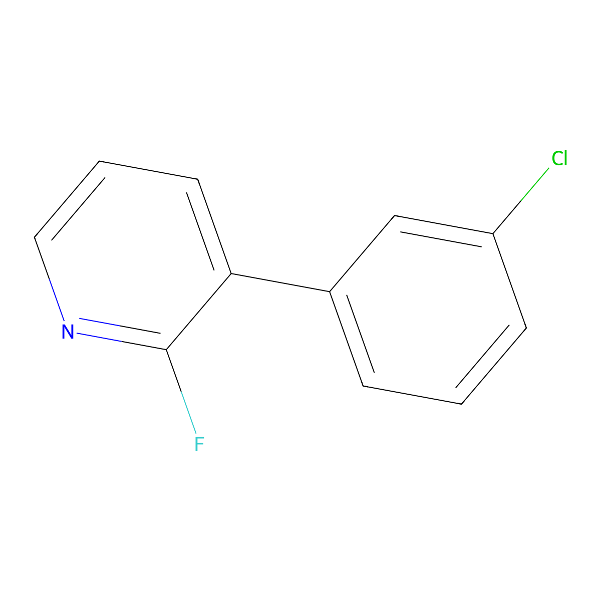 3-(3-Chlorophenyl)-2-fluoropyridine molecular structure, CAS 847687-37-0