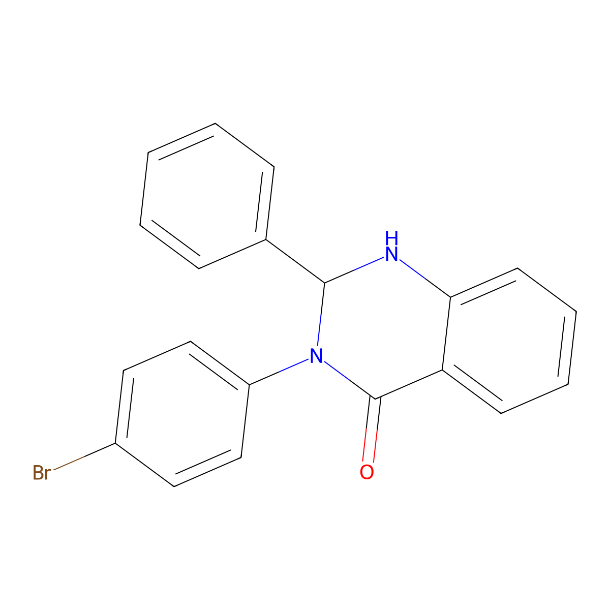 3-(4-bromophenyl)-2-phenyl-2,3-dihydroquinazolin-4(1H)-one molecular structure, CAS 84770-65-0