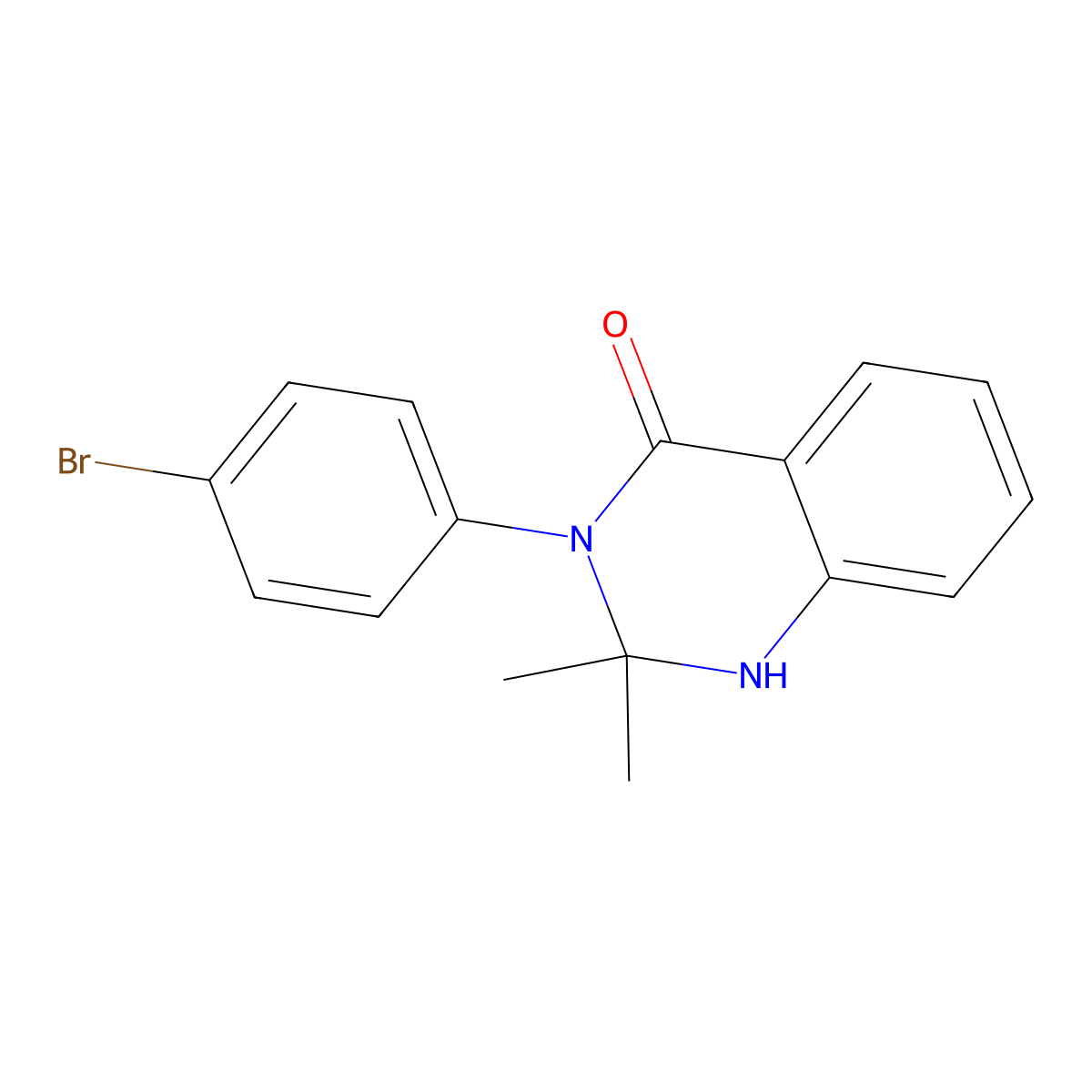 3-(4-bromophenyl)-2,2-dimethyl-2,3-dihydroquinazolin-4(1H)-one molecular structure, CAS 84770-66-1