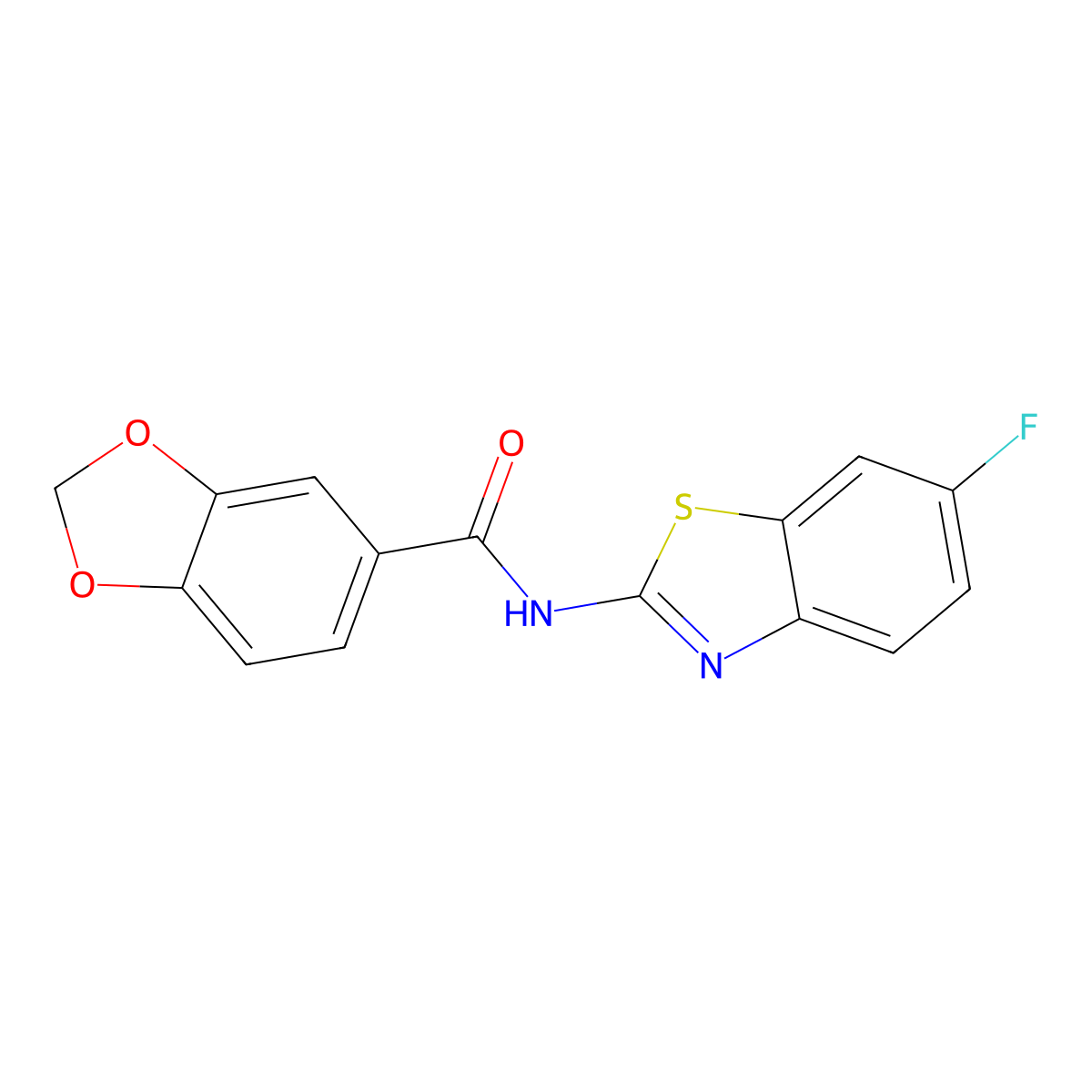 N-(6-fluoro-1,3-benzothiazol-2-yl)-1,3-benzodioxole-5-carboxamide molecular structure, CAS 847700-35-0