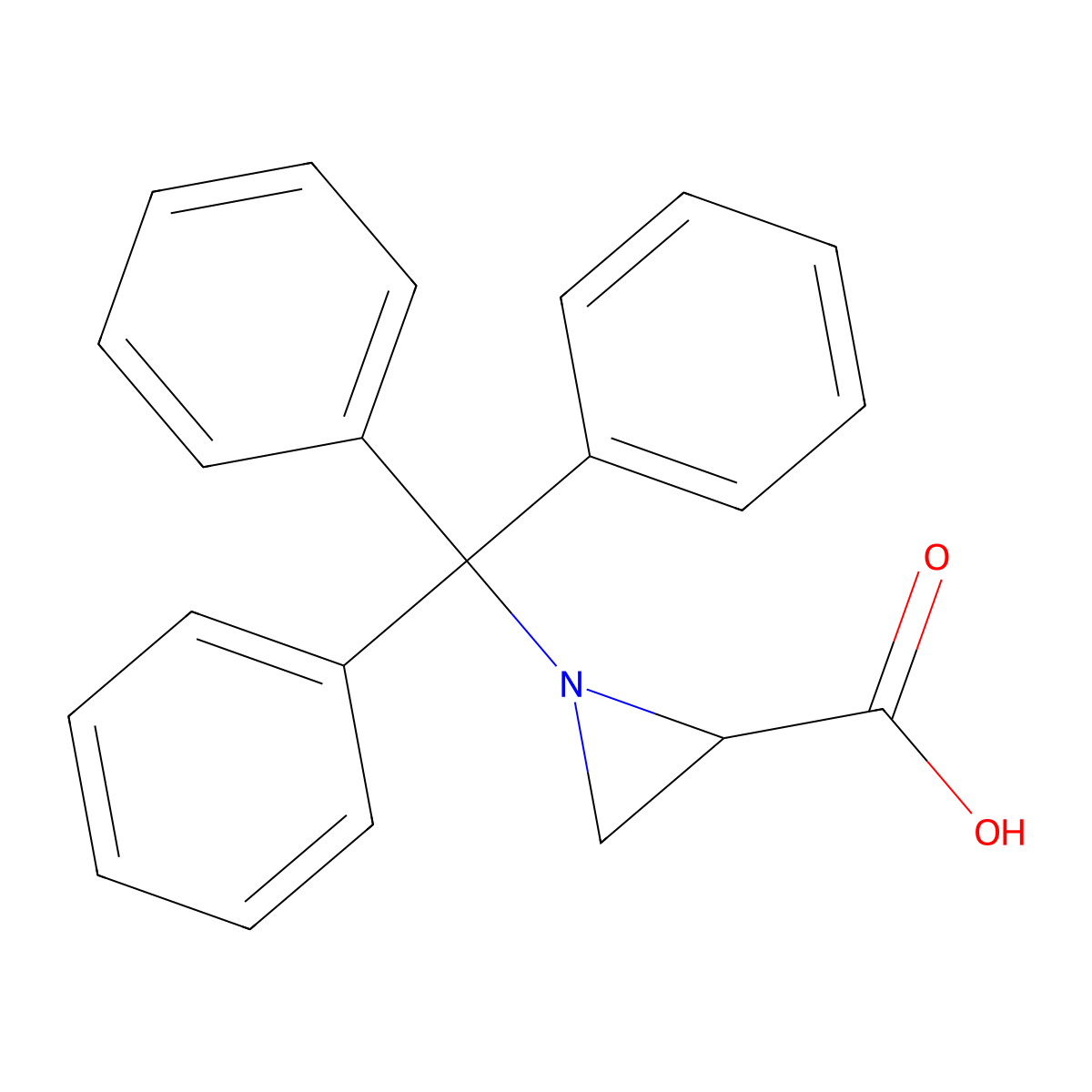 1-(Triphenylmethyl)aziridine-2-carboxylic acid molecular structure, CAS 84771-33-5