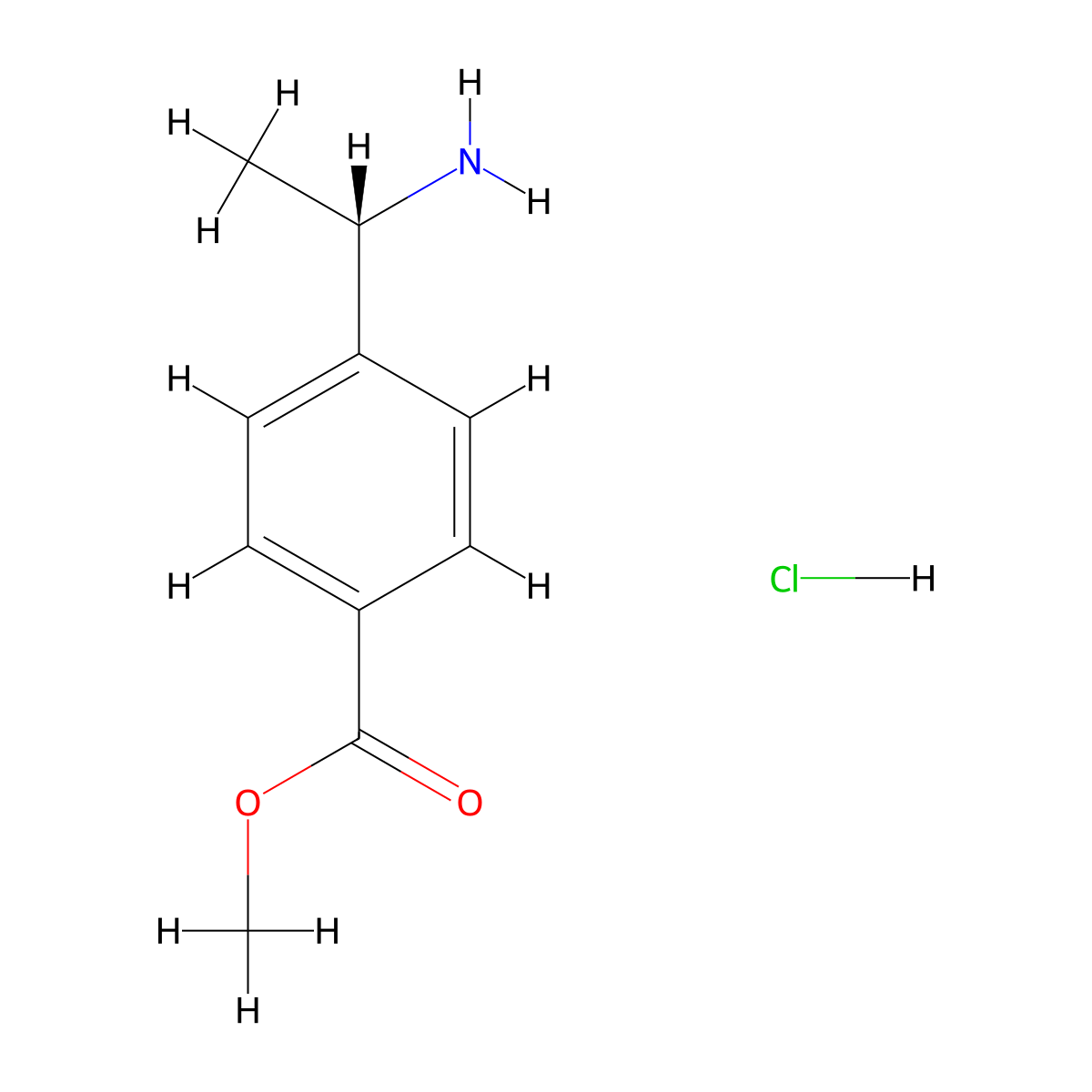(S)-Methyl 4-(1-aminoethyl)benzoate hydrochloride molecular structure, CAS 847728-91-0