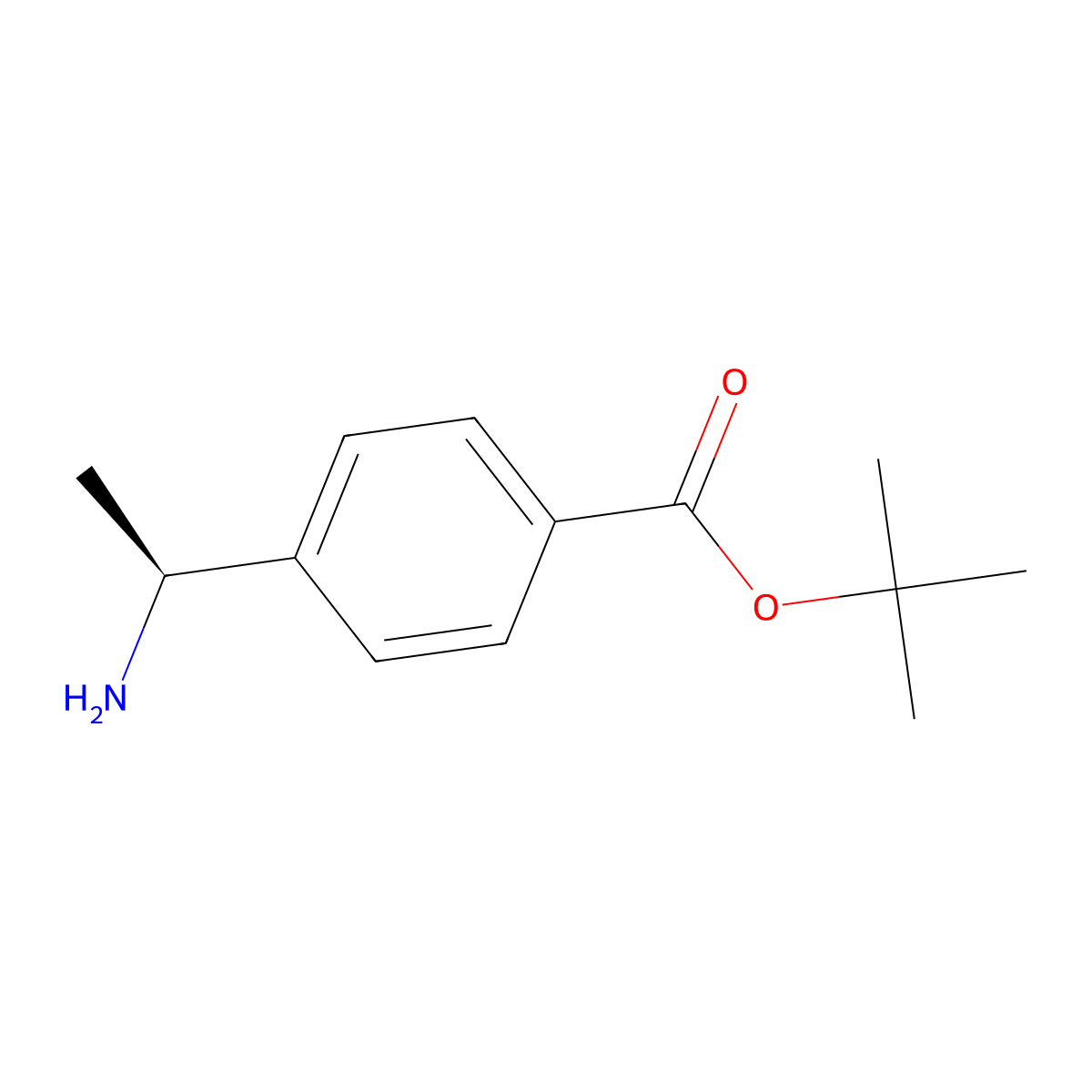 tert-butyl 4-[(1S)-1-aminoethyl]benzoate molecular structure, CAS 847729-02-6
