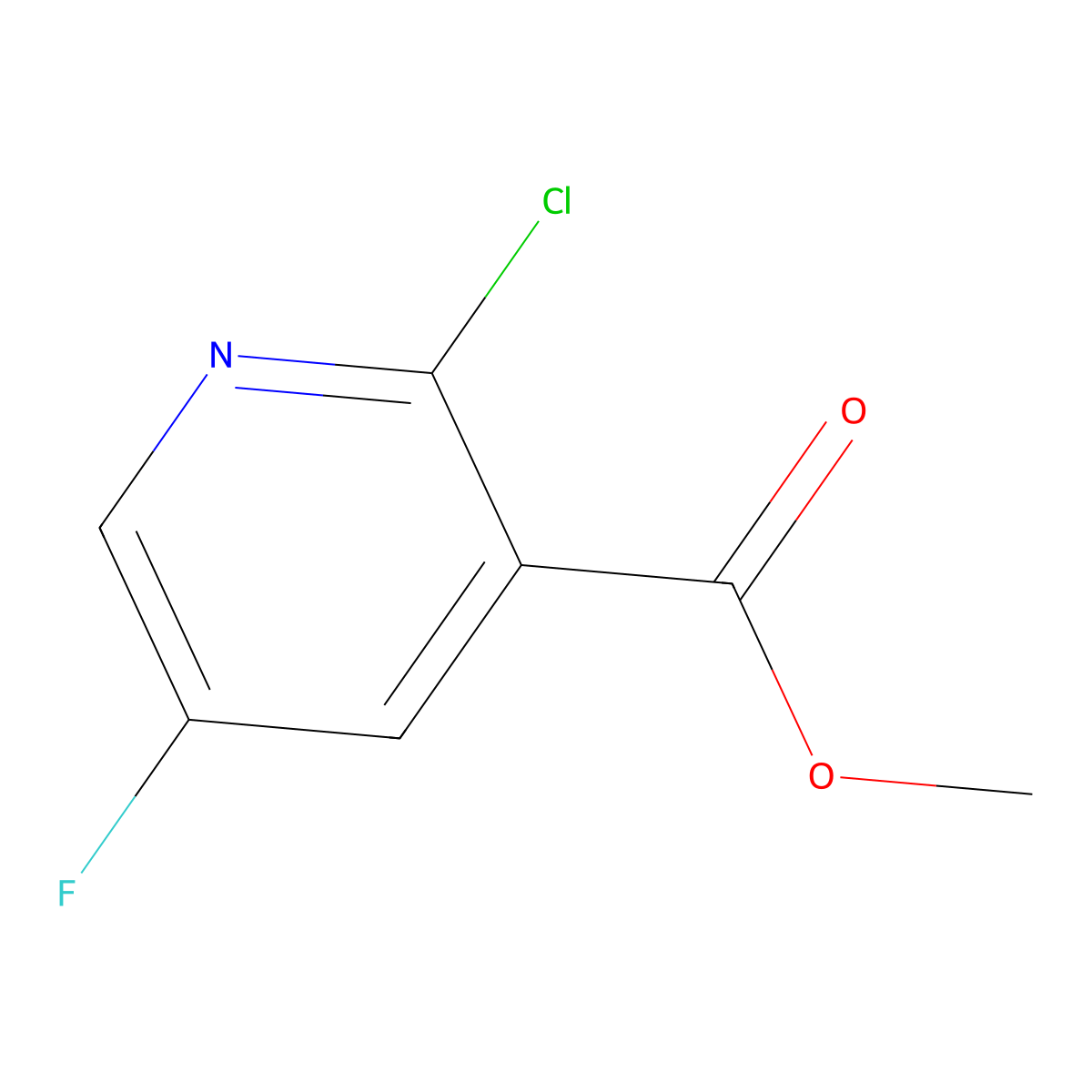 Methyl 2-chloro-5-fluoronicotinate molecular structure, CAS 847729-27-5