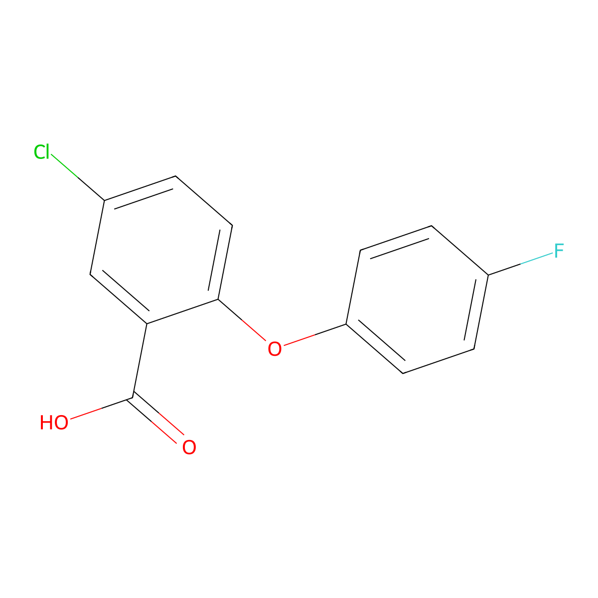 5-Chloro-2-(4-fluorophenoxy)benzoic acid molecular structure, CAS 847729-51-5