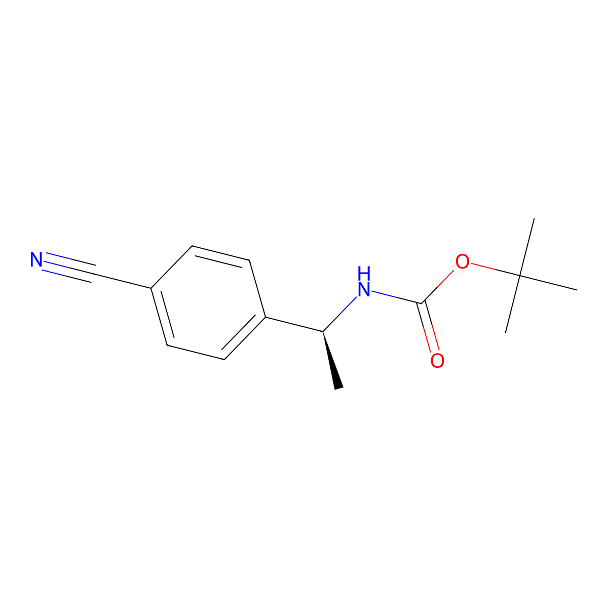 (S)-tert-butyl 1-(4-cyanophenyl)ethylcarbamate molecular structure, CAS 847729-63-9