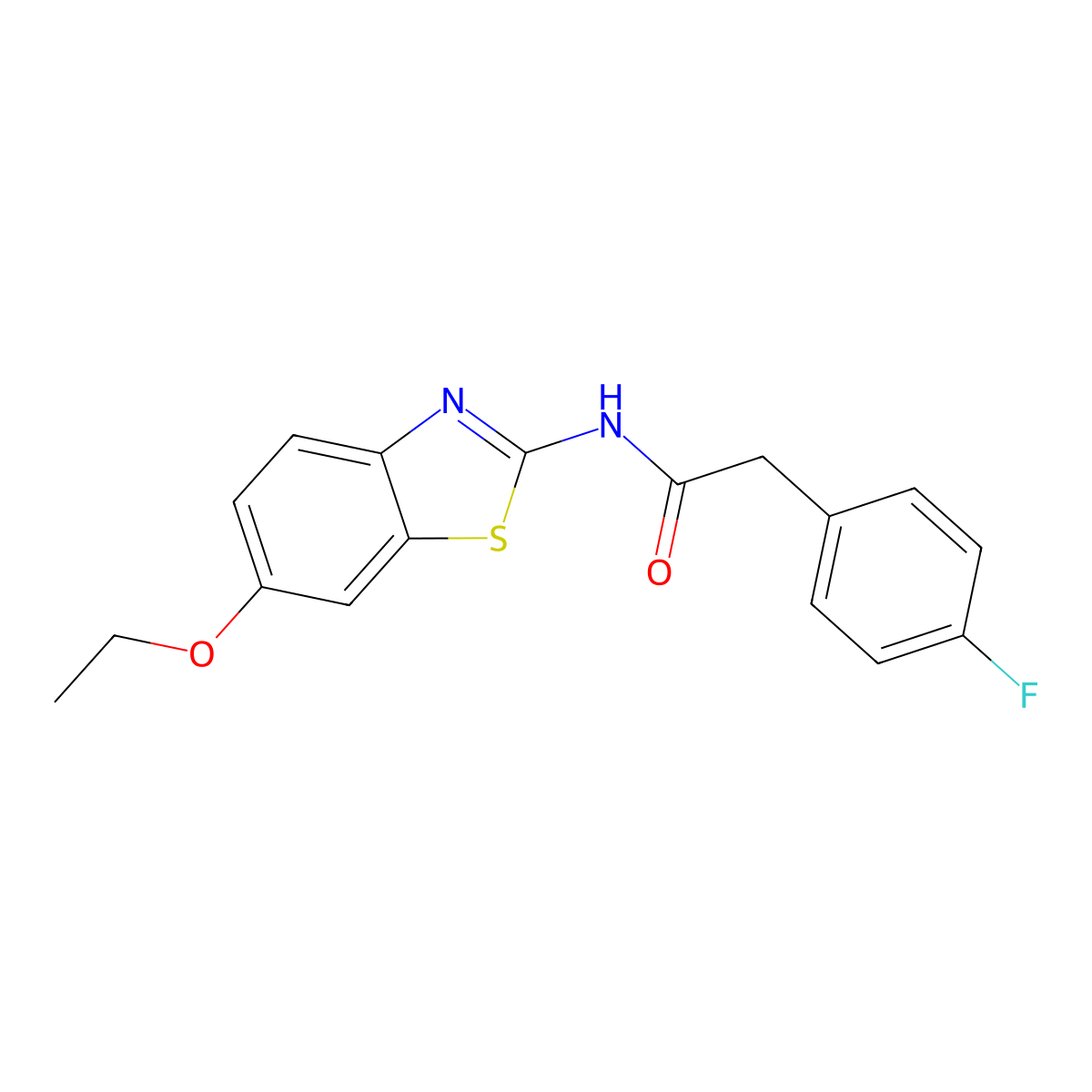 N-(6-ethoxy-1,3-benzothiazol-2-yl)-2-(4-fluorophenyl)acetamide molecular structure, CAS 847730-80-7