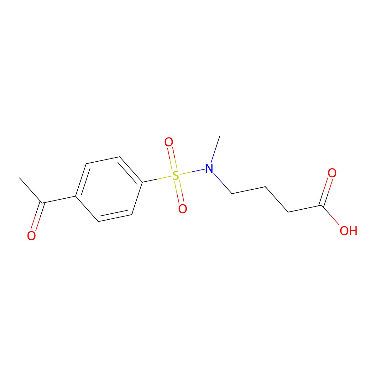 4-(N-methyl4-acetylbenzenesulfonamido)butanoic acid molecular structure, CAS 847744-09-6