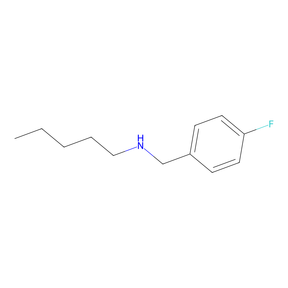 ((4-Fluorophenyl)methyl)(pentyl)amine molecular structure, CAS 847744-11-0