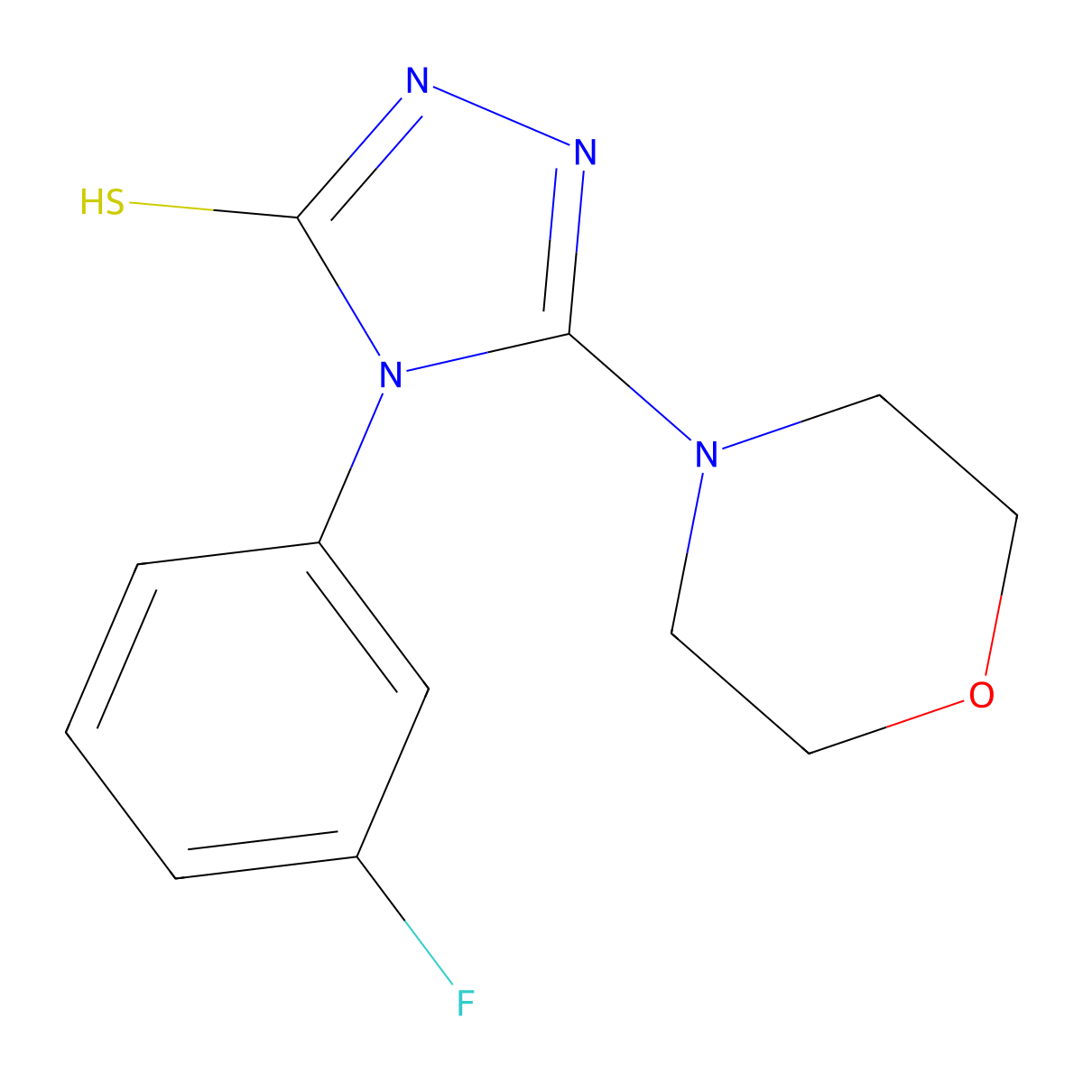 4-(3-fluorophenyl)-5-(morpholin-4-yl)-4H-1,2,4-triazole-3-thiol molecular structure, CAS 847744-12-1