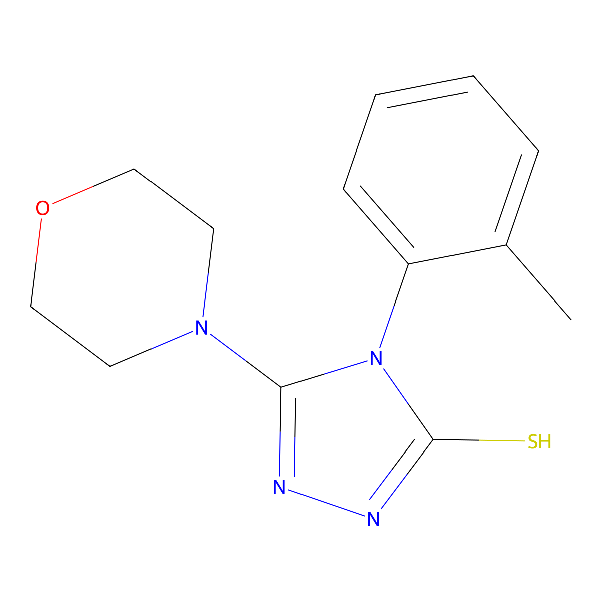 4-(2-methylphenyl)-5-(morpholin-4-yl)-4H-1,2,4-triazole-3-thiol molecular structure, CAS 847744-14-3