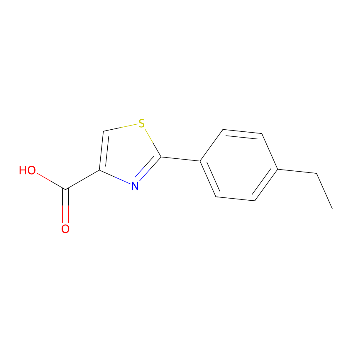 2-(4-ethylphenyl)-1,3-thiazole-4-carboxylic Acid molecular structure, CAS 847744-15-4