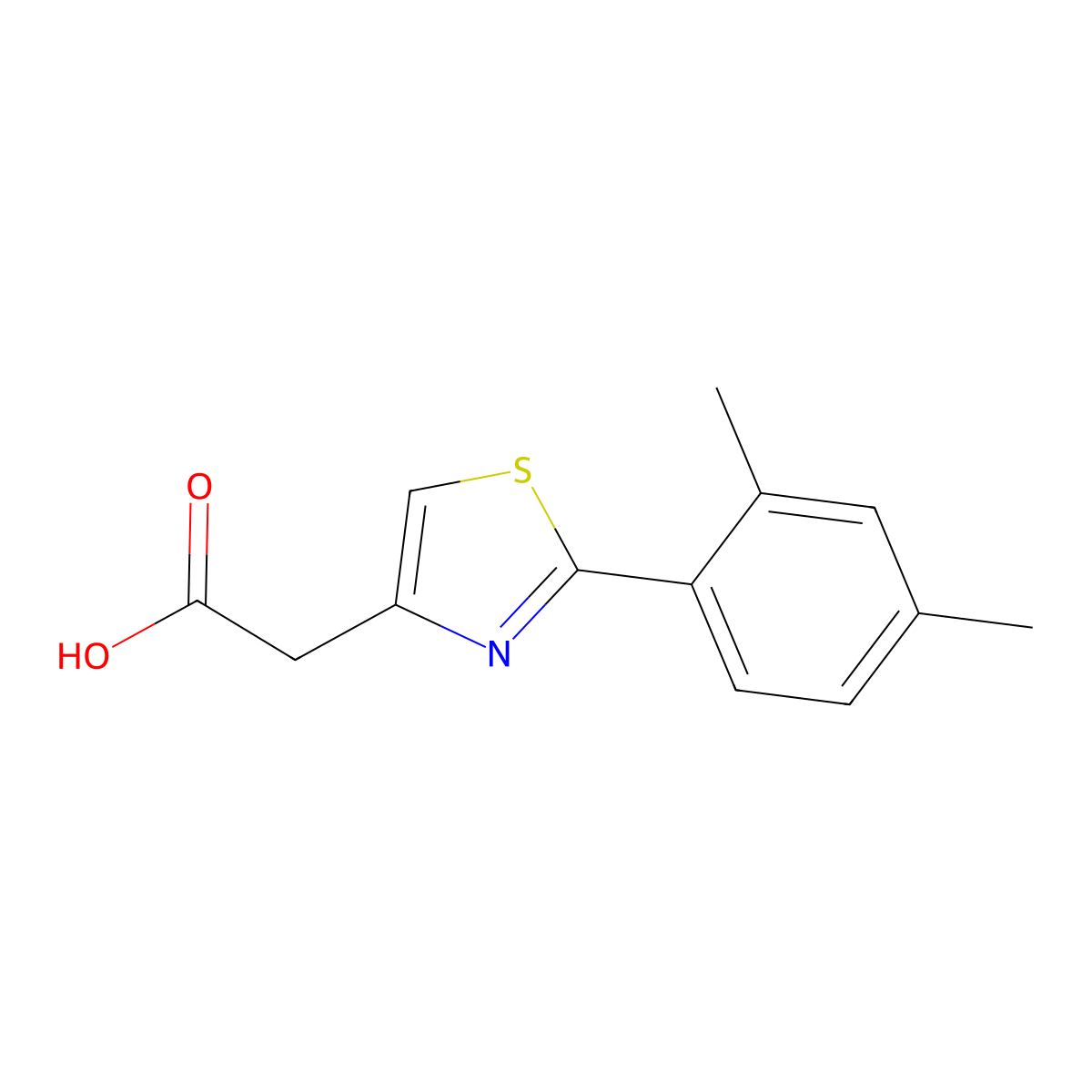 2-[2-(2,4-dimethylphenyl)-1,3-thiazol-4-yl]acetic Acid molecular structure, CAS 847744-16-5