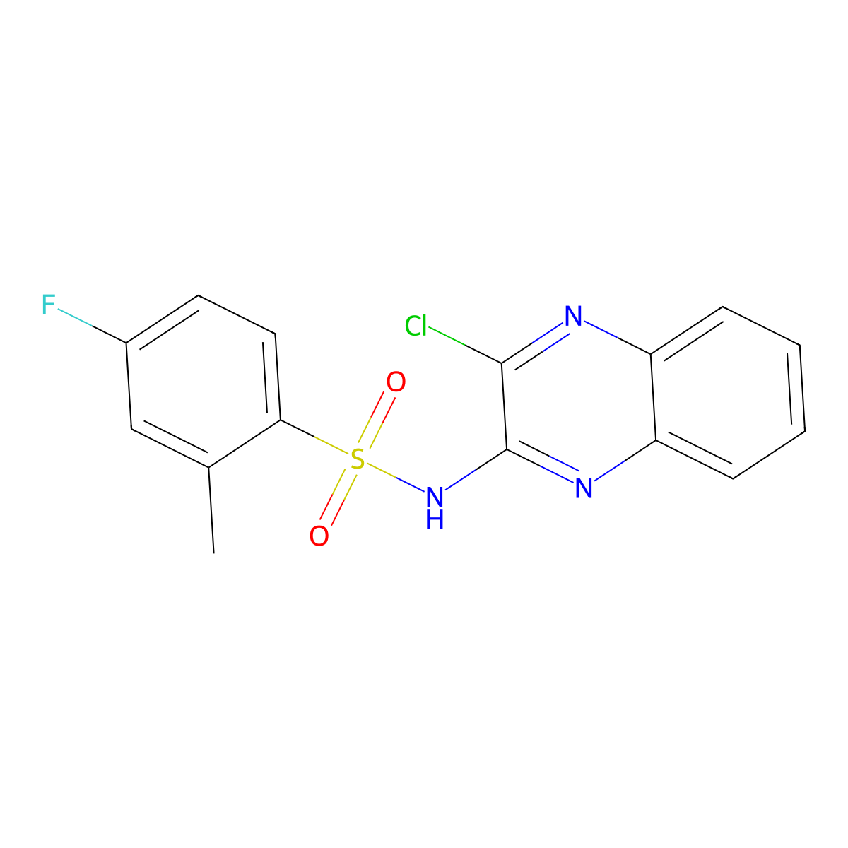 N-(3-chloroquinoxalin-2-yl)-4-fluoro-2-methylbenzenesulfonamide molecular structure, CAS 847744-22-3