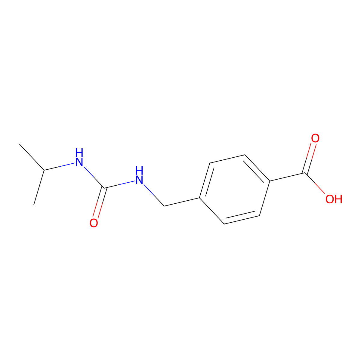4-({[(Propan-2-yl)carbamoyl]amino}methyl)benzoic acid molecular structure, CAS 847744-23-4