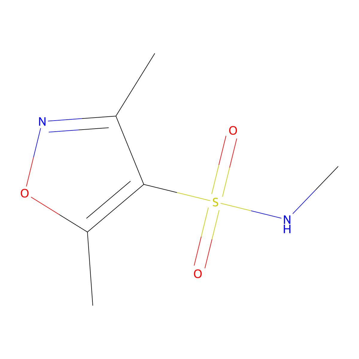 N,3,5-trimethyl-1,2-oxazole-4-sulfonamide molecular structure, CAS 847744-25-6