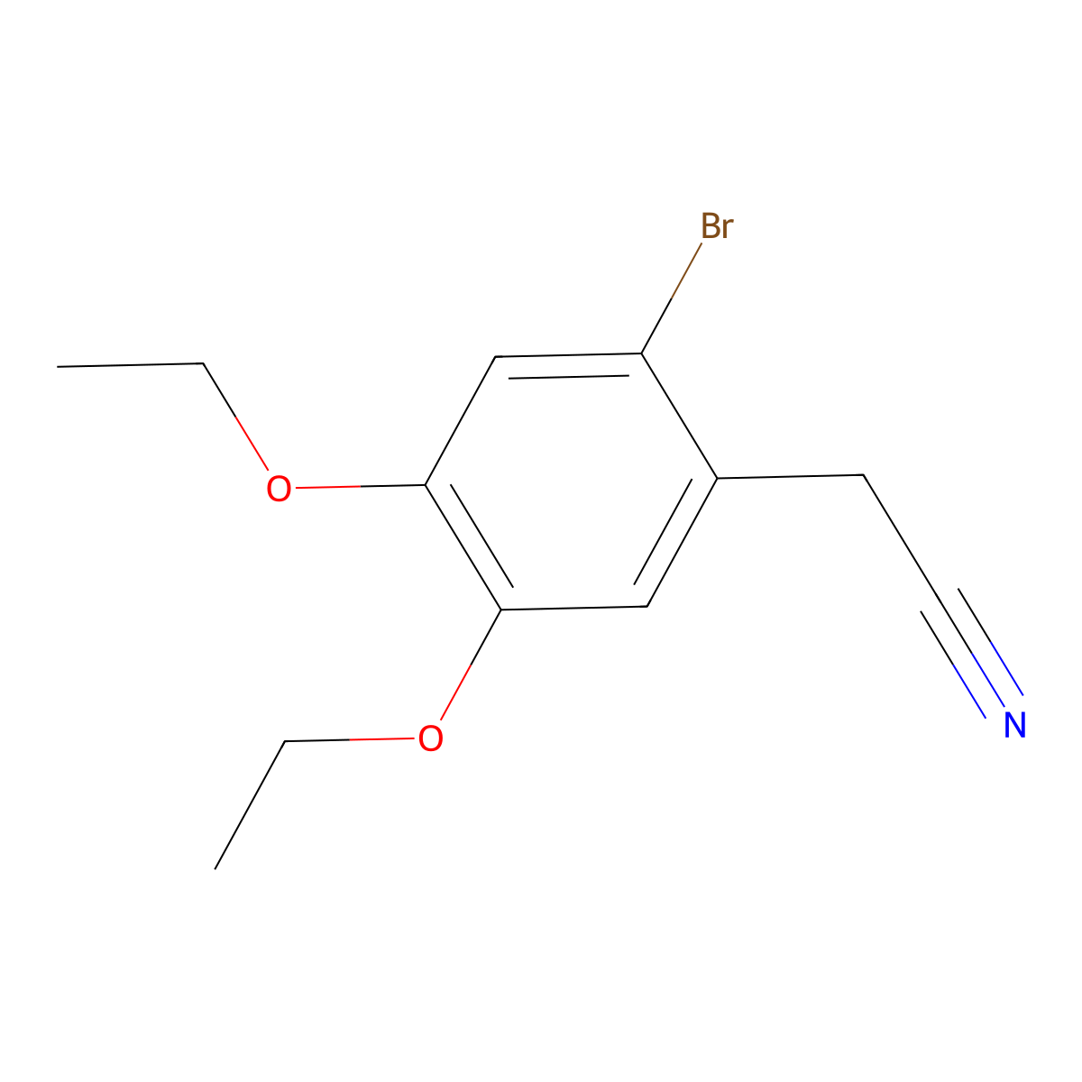 (2-Bromo-4,5-diethoxyphenyl)acetonitrile molecular structure, CAS 847744-26-7