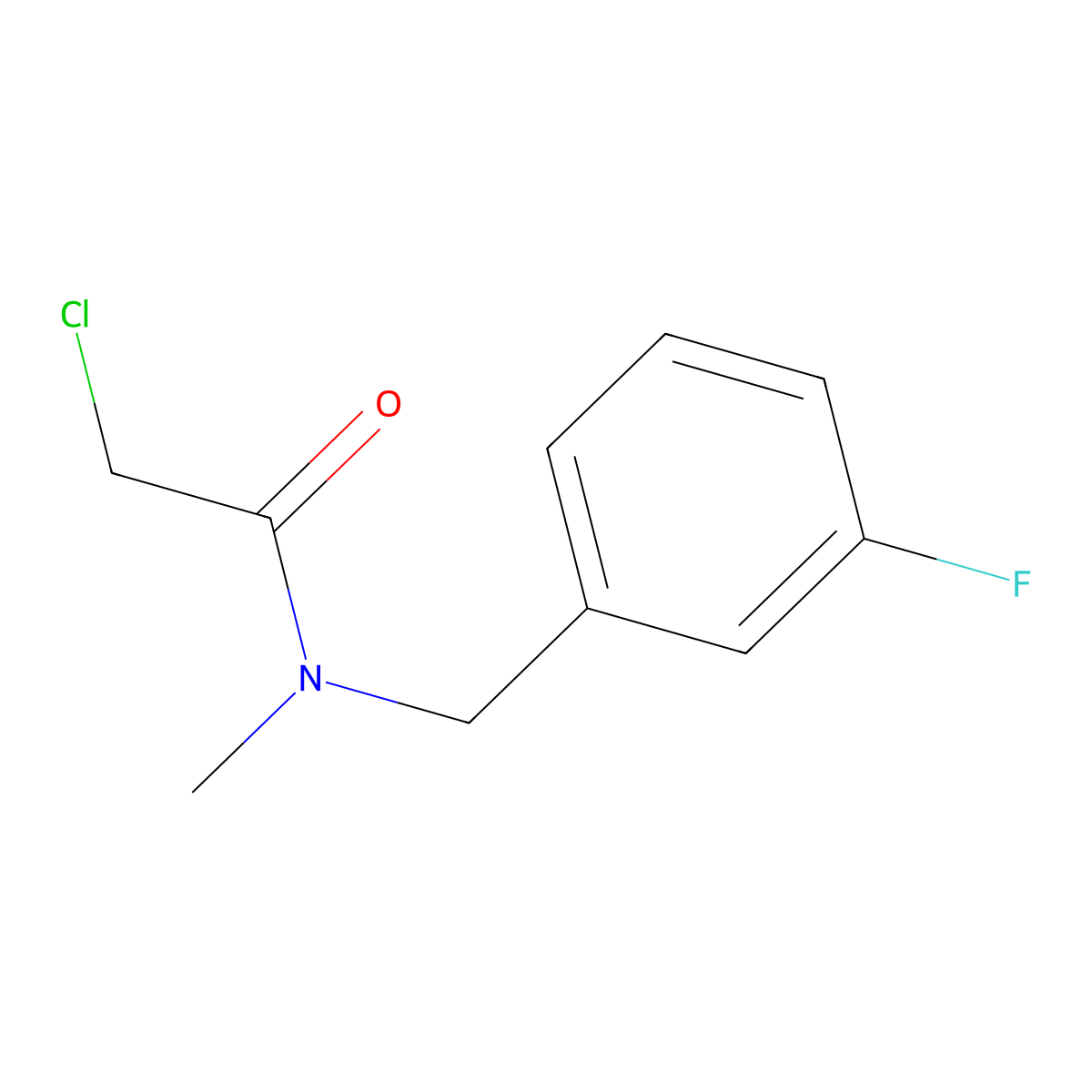 2-chloro-N-[(3-fluorophenyl)methyl]-N-methylacetamide molecular structure, CAS 847744-34-7