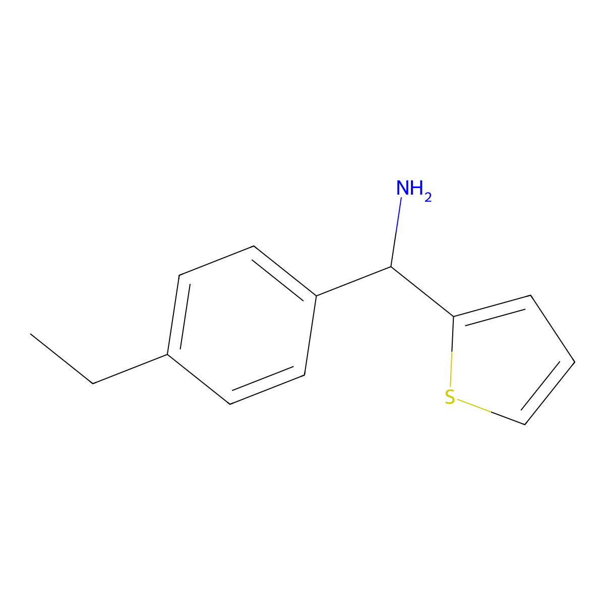 (4-Ethylphenyl)(thiophen-2-yl)methanamine molecular structure, CAS 847744-36-9