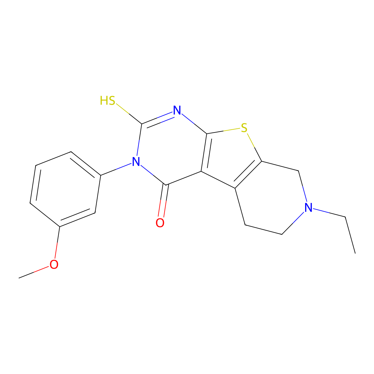 11-Ethyl-4-(3-methoxyphenyl)-5-sulfanyl-8-thia-4,6,11-triazatricyclo[7.4.0.0,2,7]trideca-1(9),2(7),5-trien-3-one molecular structure, CAS 847744-39-2