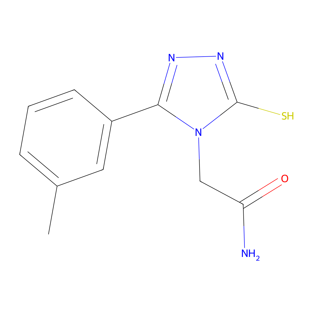 2-[3-(3-methylphenyl)-5-sulfanyl-4H-1,2,4-triazol-4-yl]acetamide molecular structure, CAS 847744-40-5