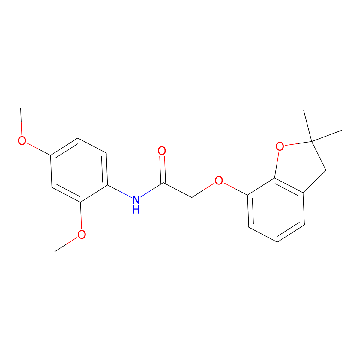 N-(2,4-dimethoxyphenyl)-2-[(2,2-dimethyl-3H-1-benzofuran-7-yl)oxy]acetamide molecular structure, CAS 847744-48-3