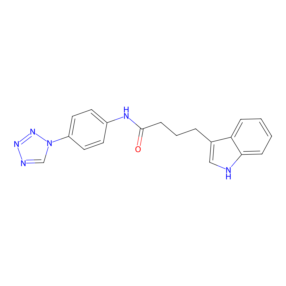 4-(1H-indol-3-yl)-N-[4-(1H-tetrazol-1-yl)phenyl]butanamide molecular structure, CAS 847744-99-4