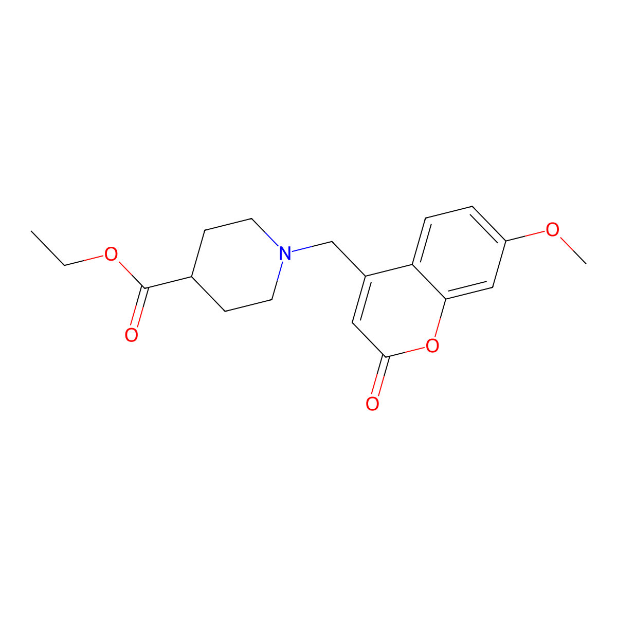 ethyl 1-[(7-methoxy-2-oxo-2H-chromen-4-yl)methyl]piperidine-4-carboxylate molecular structure, CAS 847751-10-4