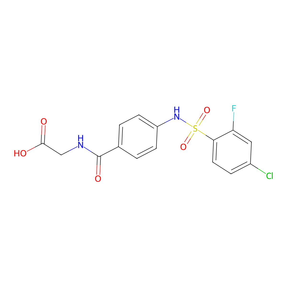 2-{[4-(4-Chloro-2-fluorobenzenesulfonamido)phenyl]formamido}acetic acid molecular structure, CAS 847751-79-5