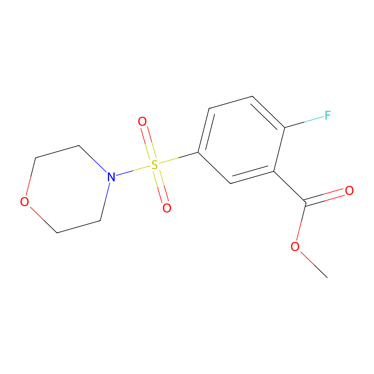 Methyl 2-fluoro-5-(4-morpholinylsulfonyl)benzoate molecular structure, CAS 847753-67-7