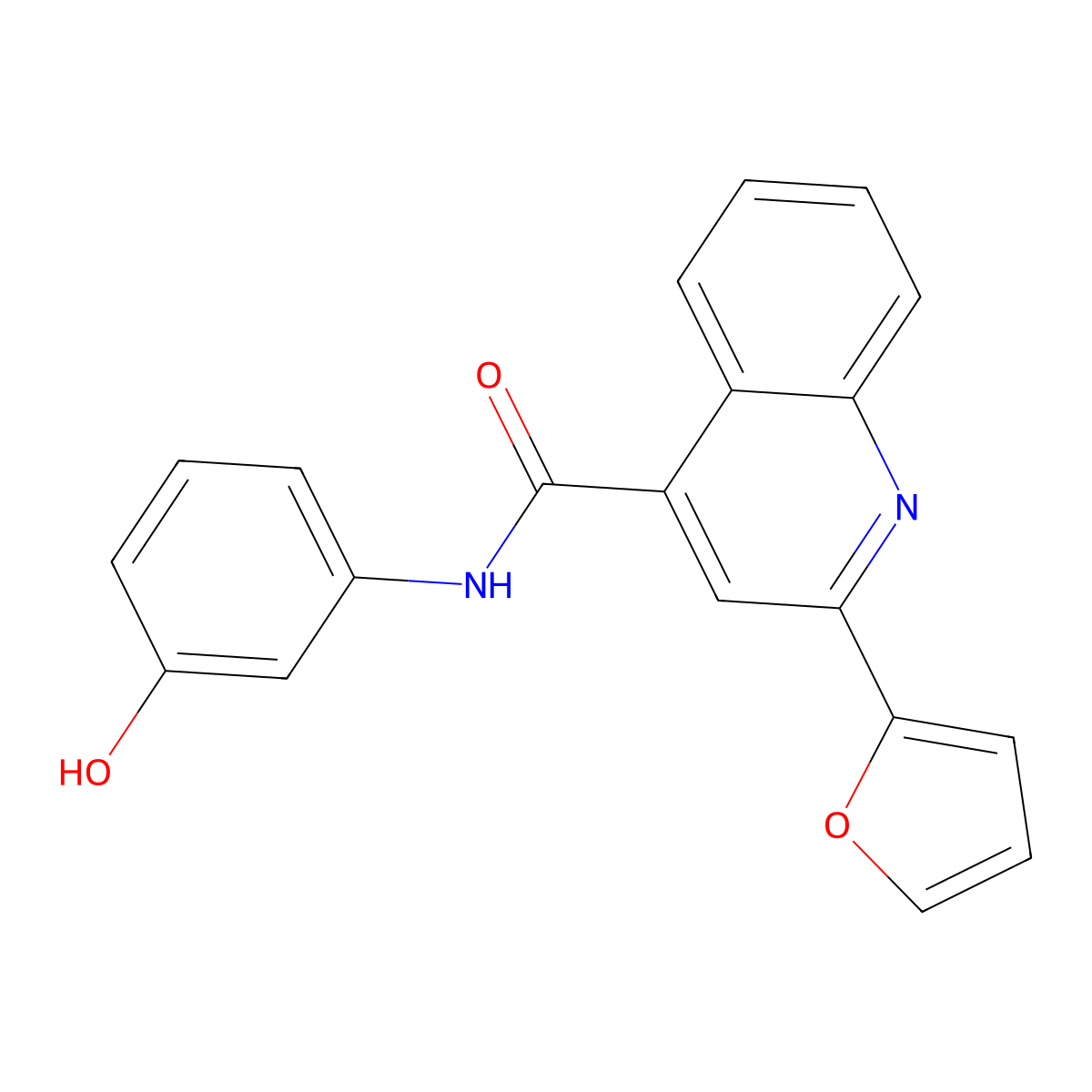 2-(furan-2-yl)-N-(3-hydroxyphenyl)quinoline-4-carboxamide molecular structure, CAS 847754-54-5