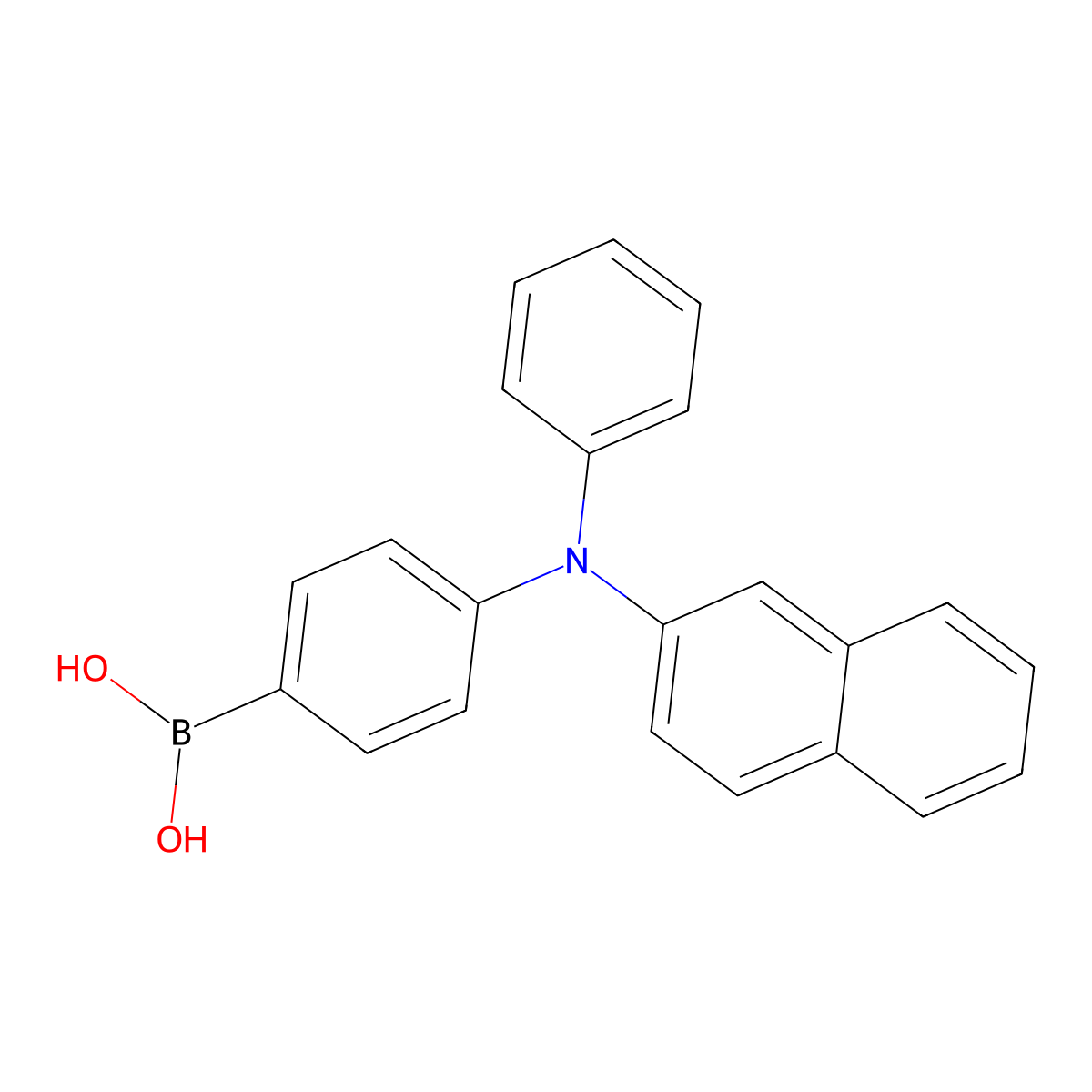 (4-(Naphthalen-2-yl(phenyl)amino)phenyl)boronic acid molecular structure, CAS 847755-81-1