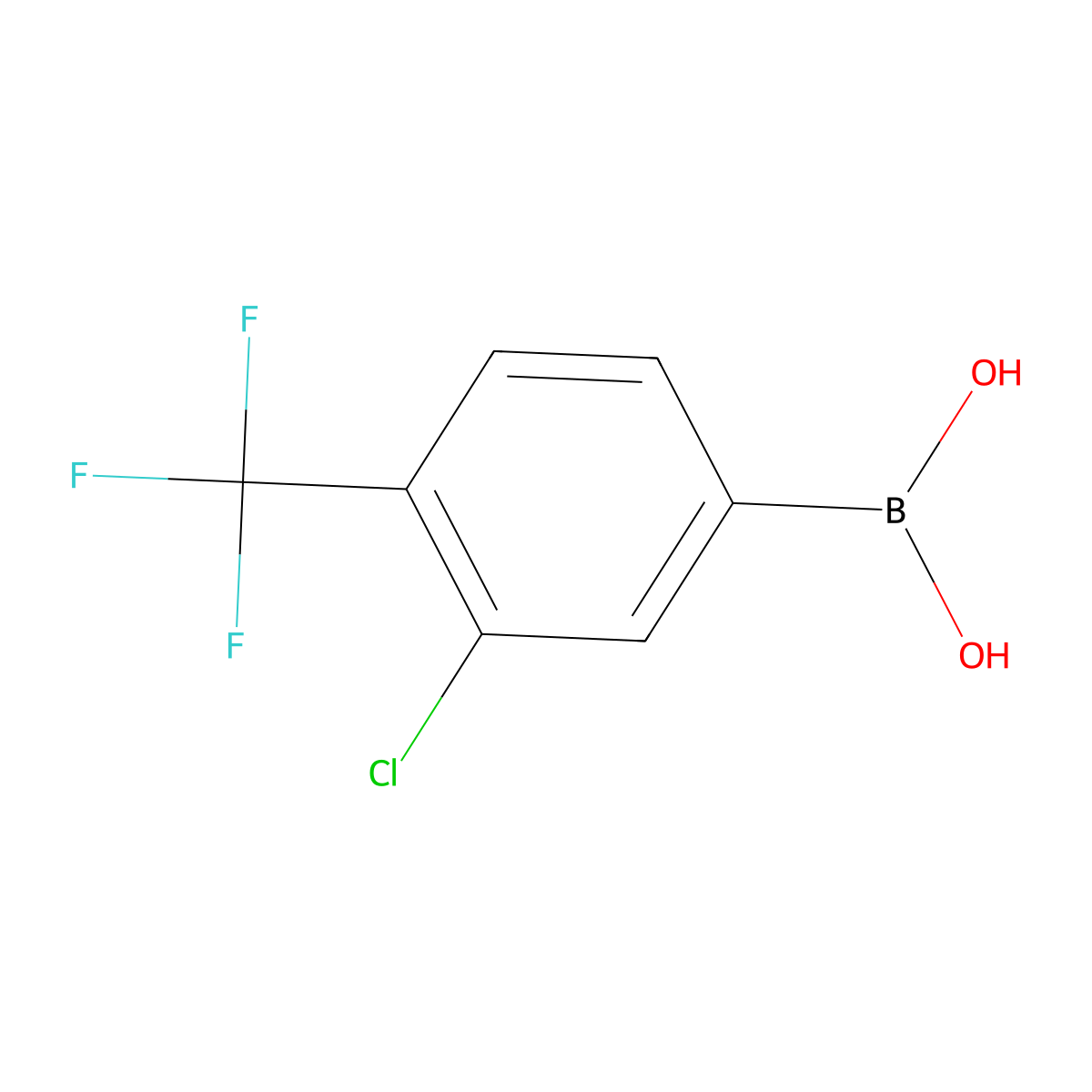 3-Chloro-4-(trifluoromethyl)benzeneboronic acid molecular structure, CAS 847756-88-1