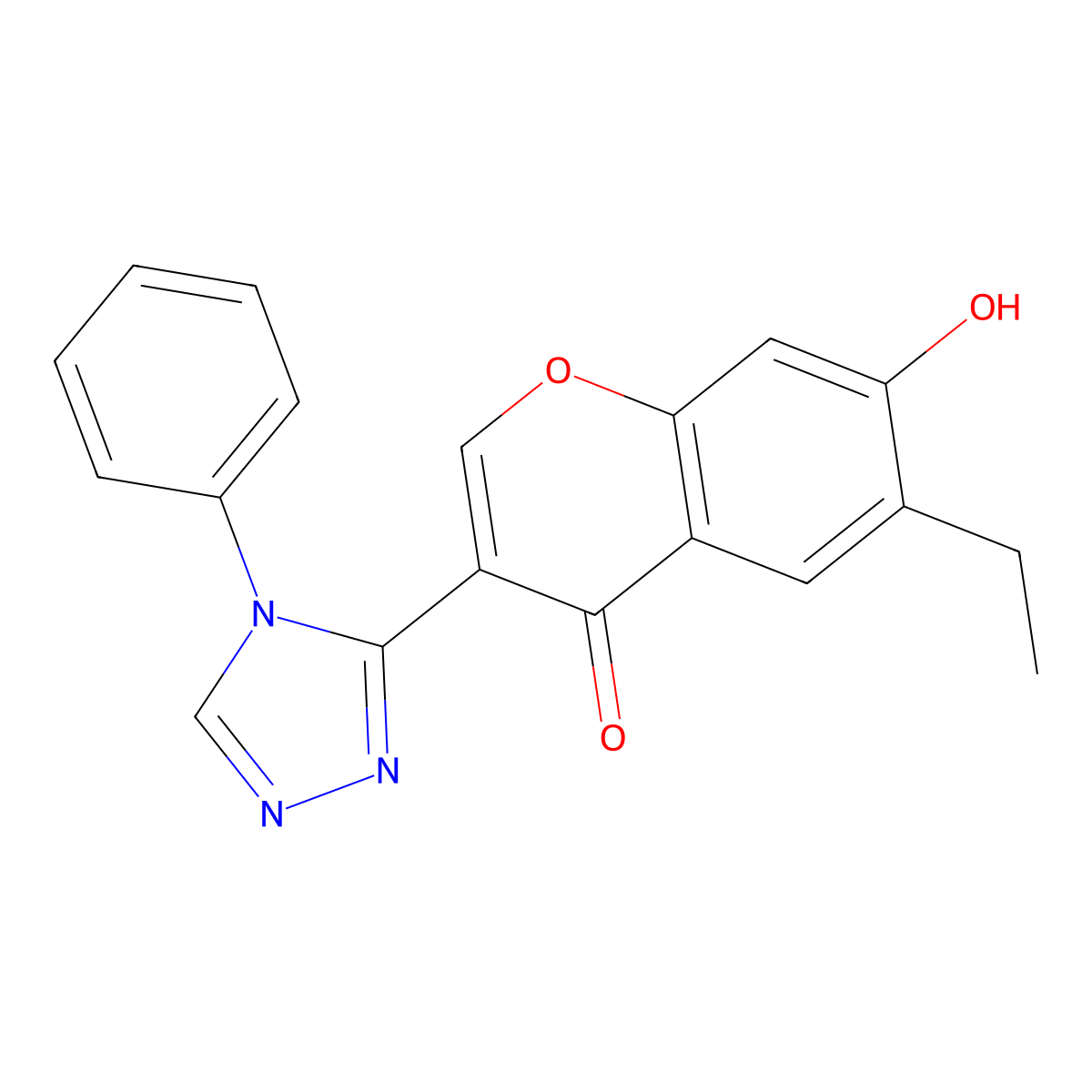 6-ethyl-7-hydroxy-3-(4-phenyl-4H-1,2,4-triazol-3-yl)-4H-chromen-4-one molecular structure, CAS 847758-37-6