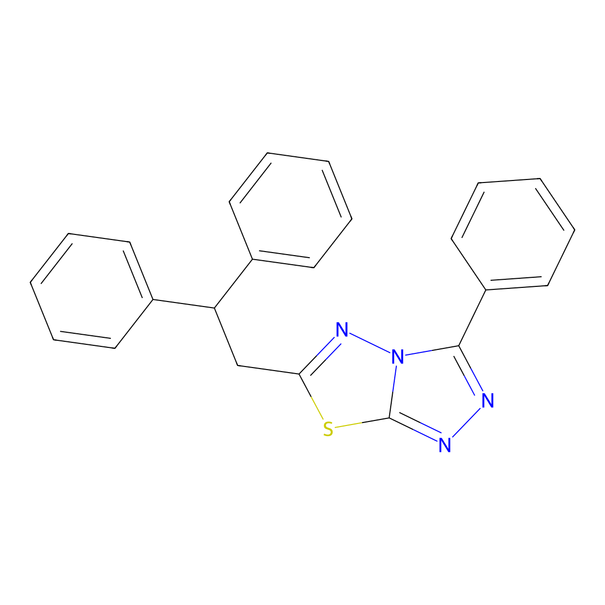 6-(2,2-Diphenylethyl)-3-phenyl-[1,2,4]triazolo[3,4-b][1,3,4]thiadiazole molecular structure, CAS 847758-84-3