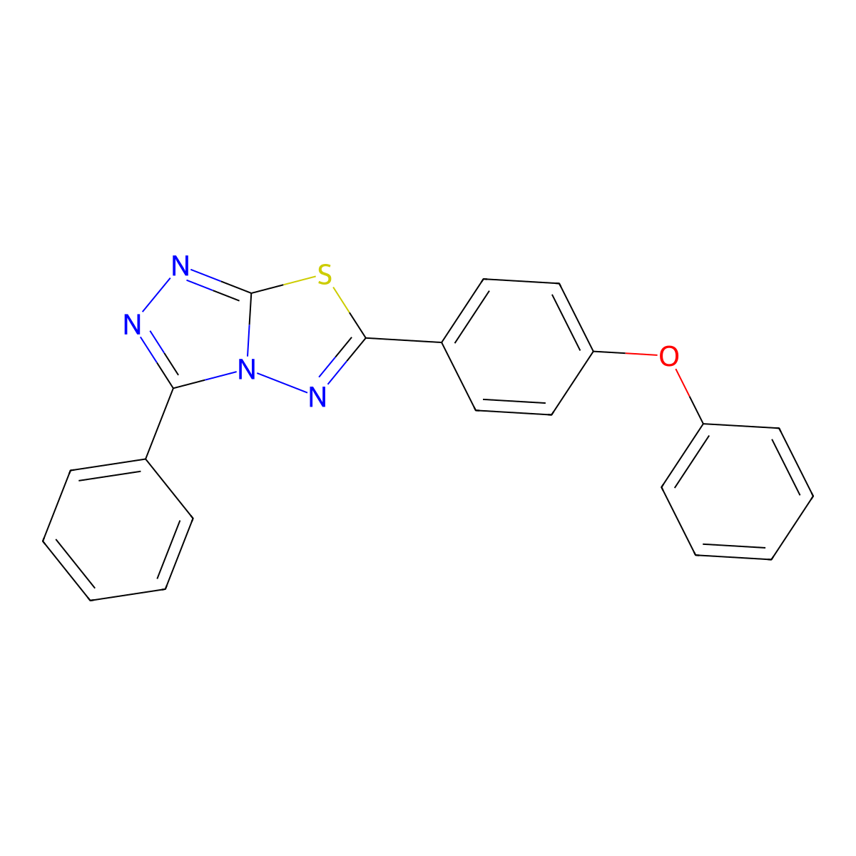 6-(4-Phenoxyphenyl)-3-phenyl-[1,2,4]triazolo[3,4-b][1,3,4]thiadiazole molecular structure, CAS 847758-86-5
