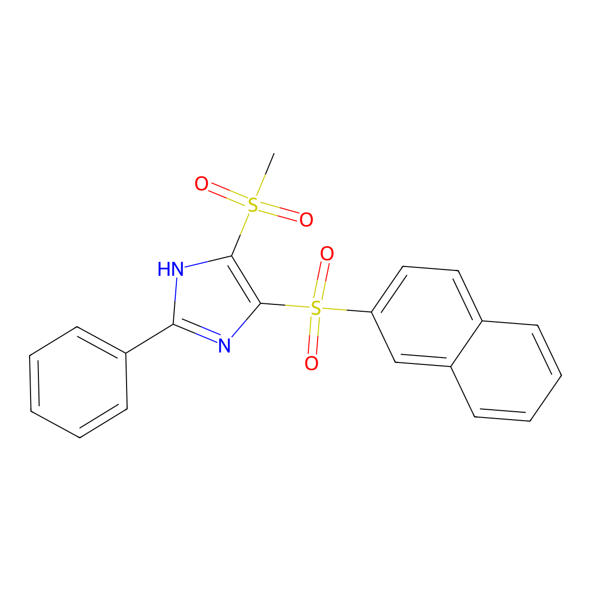 5-methanesulfonyl-4-(naphthalene-2-sulfonyl)-2-phenyl-1H-imidazole molecular structure, CAS 847758-93-4
