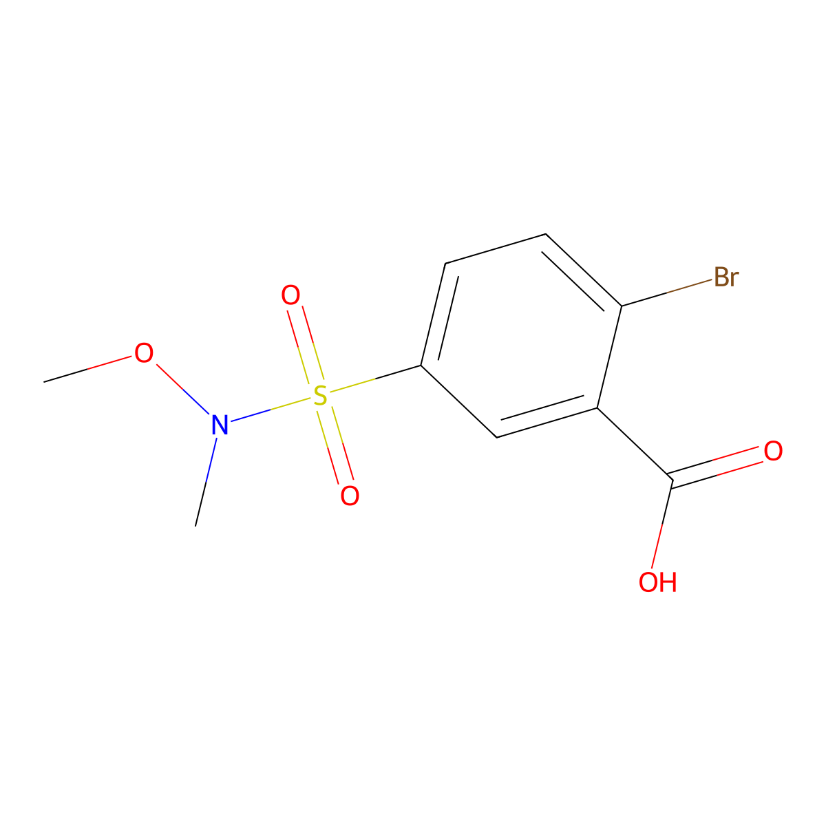 2-Bromo-5-[methoxy(methyl)sulfamoyl]benzoic acid molecular structure, CAS 847758-97-8