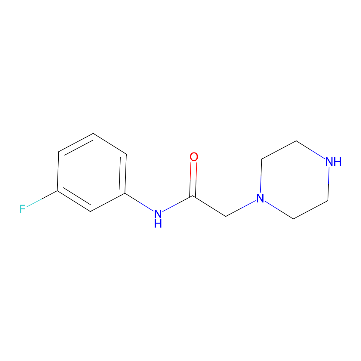 N-(3-fluorophenyl)-2-(piperazin-1-yl)acetamide molecular structure, CAS 847761-47-1