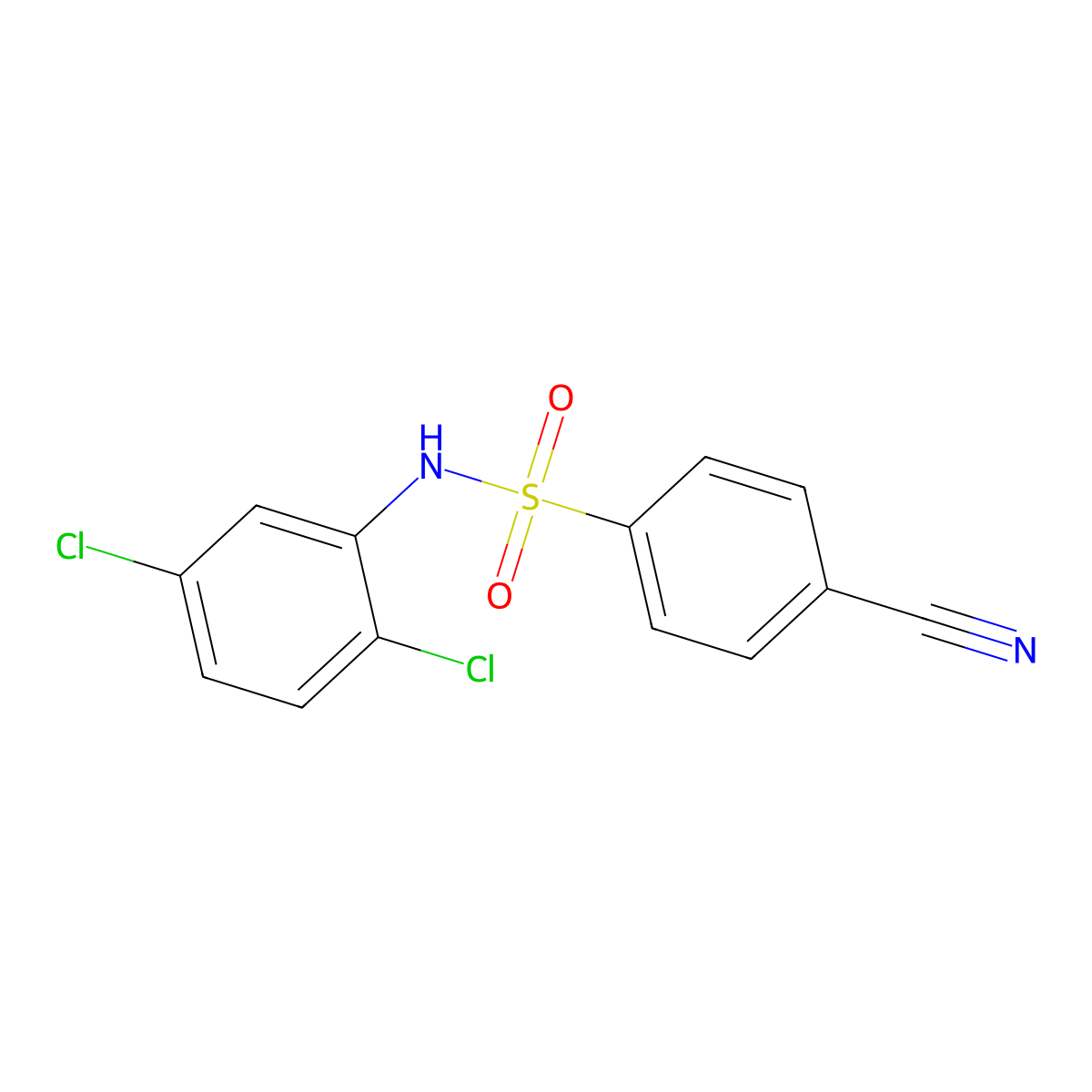 4-cyano-N-(2,5-dichlorophenyl)benzenesulfonamide molecular structure, CAS 847774-00-9