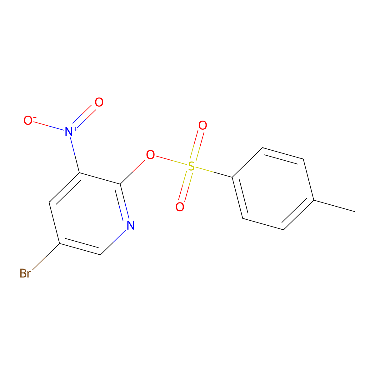 5-Bromo-3-nitropyridin-2-yl 4-methylbenzene-1-sulfonate molecular structure, CAS 847777-33-7