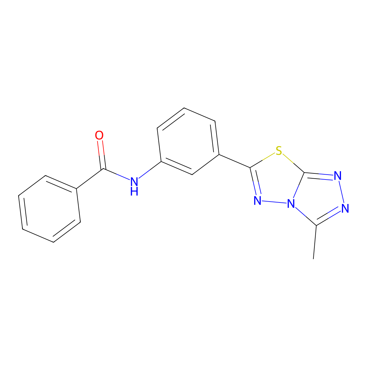N-[3-(3-methyl[1,2,4]triazolo[3,4-b][1,3,4]thiadiazol-6-yl)phenyl]benzamide molecular structure, CAS 847781-91-3