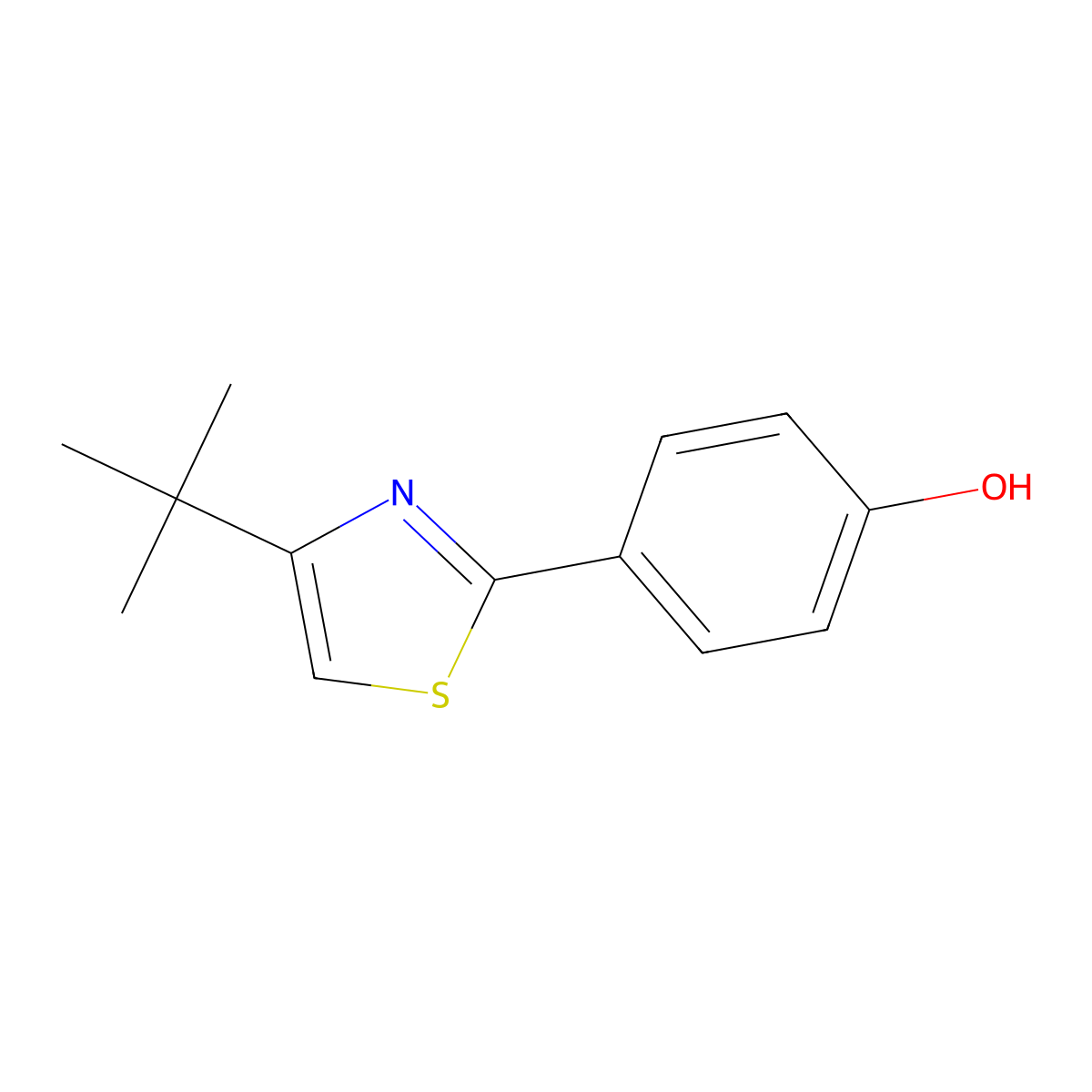 4-(4-Tert-butyl-1,3-thiazol-2-yl)phenol molecular structure, CAS 847781-95-7