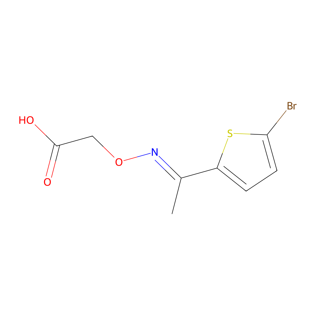 2-({[1-(5-Bromothiophen-2-yl)ethylidene]amino}oxy)acetic acid molecular structure, CAS 847781-96-8
