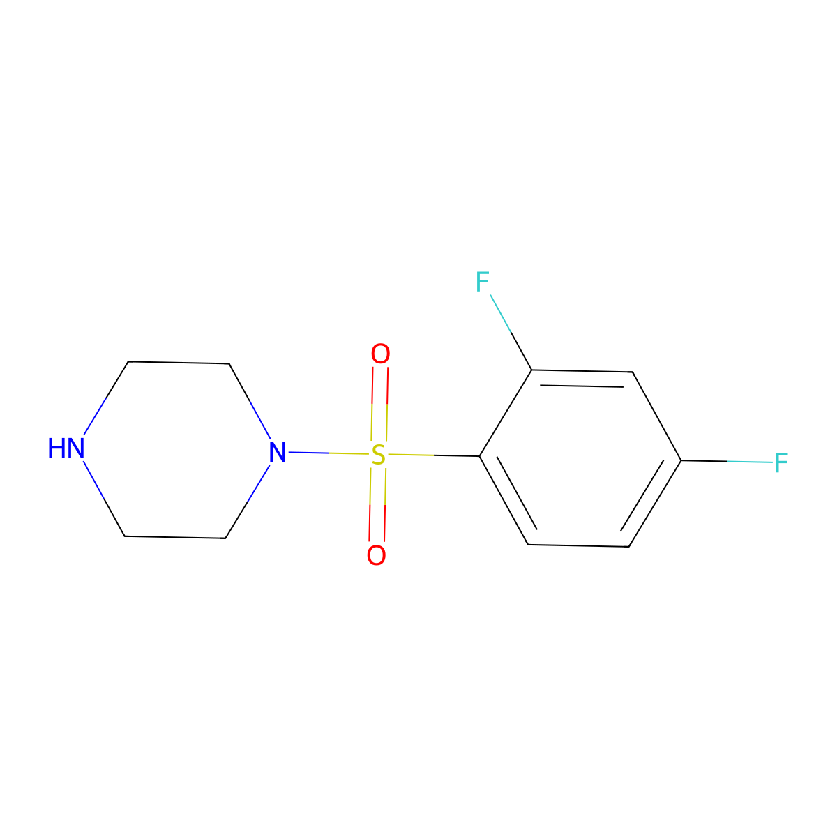1-(2,4-Difluorobenzenesulfonyl)piperazine molecular structure, CAS 847783-38-4