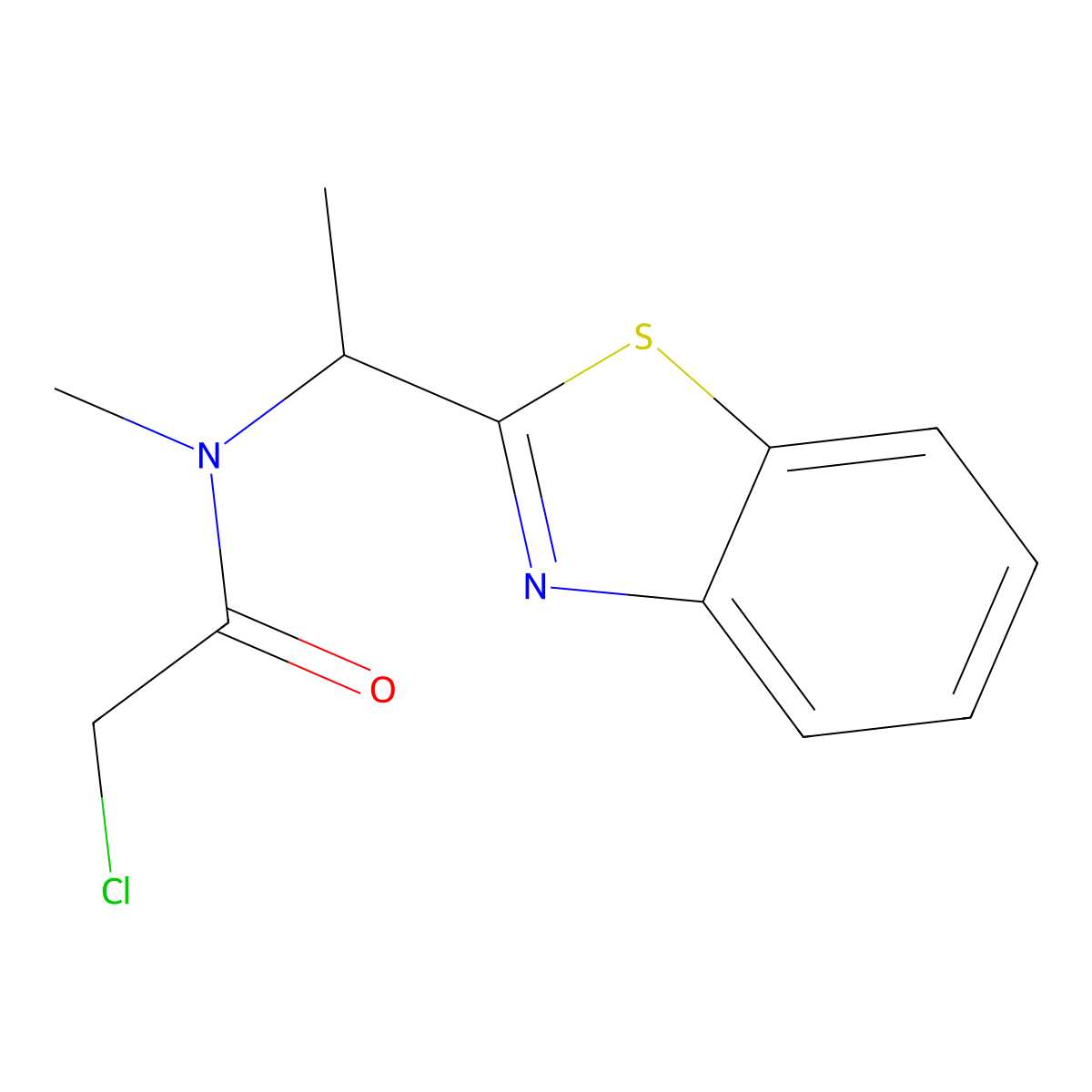 N-[1-(1,3-benzothiazol-2-yl)ethyl]-2-chloro-N-methylacetamide molecular structure, CAS 847783-40-8
