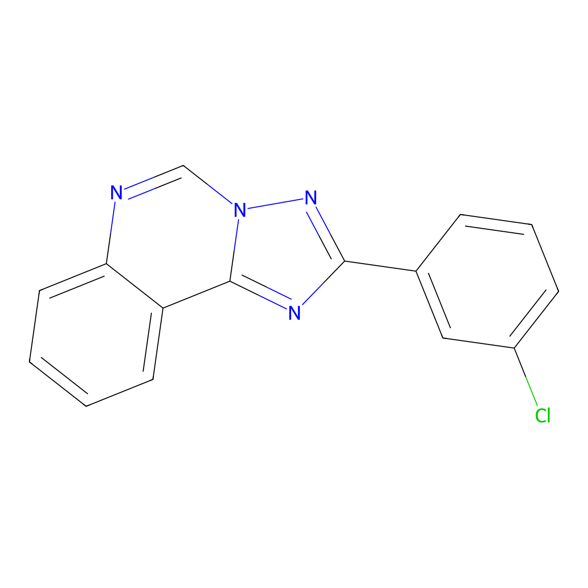 2-(3-Chlorophenyl)-[1,2,4]triazolo[1,5-c]quinazoline molecular structure, CAS 847783-54-4
